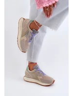 Sneakersy Damskie Na Platformie Memory Foam System Big Star NN274681 Beżowe