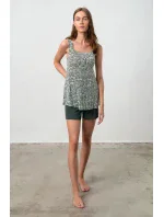 Dámske pyžamo Magda 18142 Tmavo zelená vzor - Vamp Dámske pyžamo Magda 18142 Tmavo zelená vzor - Vamp