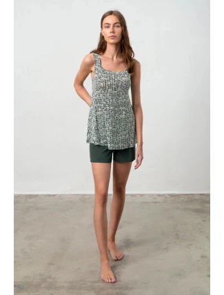 Dámske pyžamo Magda 18142 Tmavo zelená vzor - Vamp Dámske pyžamo Magda 18142 Tmavo zelená vzor - Vamp