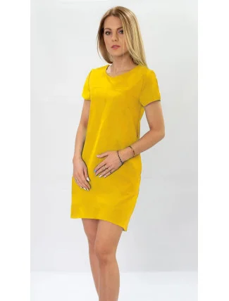 Žlté trapézové šaty (435ART)