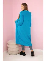 Dlhý sveter tyrkysovej farby