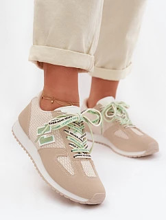 Dámské Tenisky Béžové s Ozdobným Šněrováním Henira