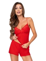 Červené pyžamo Kelly 1/2 - Donna