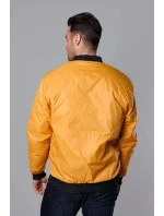 Tmavo žltá pánska bunda typu "bomber" s prešívanou podšívkou (AK95-22) Tmavo žltá pánska bunda typu "bomber" s prešívanou podšívkou (AK95-22)