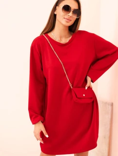 Dámske viskózové Plus veľkosť sukne s reťazou taška červená