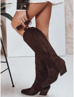 Dámske semišové kovbojské čižmy hnedé FashionStreet ZY1328