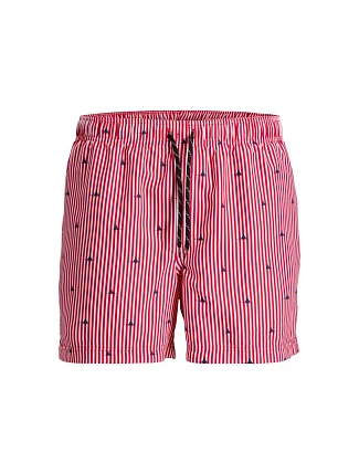 Jack&Jones pánske plavky JWHARUBA SWIM PRINTS SHORTS 12206537 TRUE RED STRIPES Jack&Jones pánske plavky JWHARUBA SWIM PRINTS SHORTS 12206537 TRUE RED STRIPES