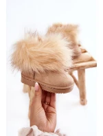 Dziecięce Botki Śniegowce Z Futerkiem Beżowe Ariana