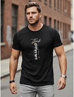 Pánske bavlnené tričko s potlačou Think Different black FashionStreet NX0133R Pánske bavlnené tričko s potlačou Think Different black FashionStreet NX0133R