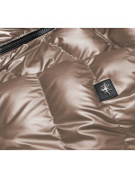 Prešívaná bunda v kakaovej farbe pre prechodné obdobie (BR9790-12)