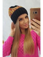 Dámska čiapka Iris K348 black+mustard