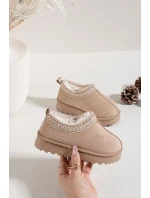 Śniegowce Dziecięce Z Haftem Beżowe Prina