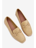 Dámské Mokasyny Loafersy s Ozdobným Prvkem Žluté Evelora