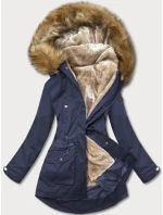 Dámska zimná bunda navy-beige (m-21356)