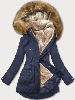 Dámska zimná bunda navy-beige (m-21356)