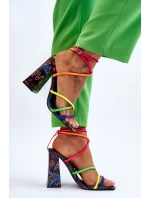 Modne Sandały Na Obcasie Multikolor Josette
