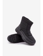 Śniegowce Męskie Na Zamek Ocieplane Futerkiem Czarne Linnora