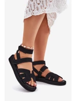 Sandały Damskie Z Rzepami Czarne Uvissa