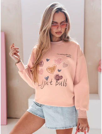 Dámska nadrozmerná mikina so srdiečkami PINKNOTE pink FashionStreet BY1500 Dámska nadrozmerná mikina so srdiečkami PINKNOTE pink FashionStreet BY1500