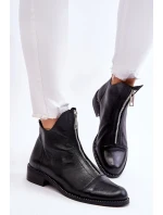 Kožené čižmy so zipsom Nicole 2785/037 Black
