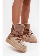 Dámske snehové topánky s kožušinou DFSH370012 Beige - DFranklin
