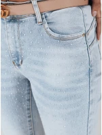 Dámske push up džínsy s kamienkami svetlo modré FashionStreet UY2808