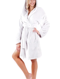 dámsky župan Lilly extra s kapucňou 3/4 jedna veľkosť White