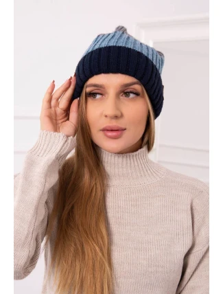 Fleecová čiapka Bojana K265 navy+jeans+dark grey