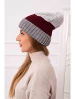 Fleecová čiapka Bojana K265 tmavo šedá+ bordó+svetlo šedá Fleecová čiapka Bojana K265 tmavo šedá+ bordó+svetlo šedá