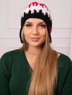 Dámska čiapka Nikol K405 červená+biela+čierna