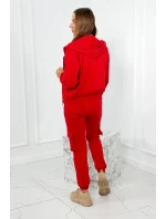 Set 3 v 1 mikina + top + nohavice červený