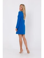 M755 Šaty s modelujúcim prešívaním - modré