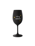 TEKUTÝ DÁREČEK - černá sklenice na víno 350 ml