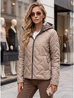 Dámska prechodná bunda s kapucňou v kamelovej farbe od FashionStreet TY5774