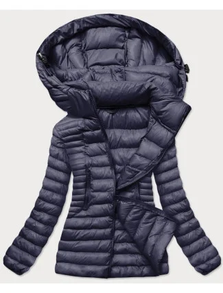 Tmavo modrá dámska bunda s kapucňou (23032) Tmavo modrá dámska bunda s kapucňou (23032)