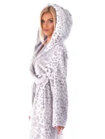 Dámsky župan 3956 irbis s kapucňou so vzorom - Vestis