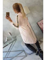 Mikina so zipsom na chrbte púdrovo ružová