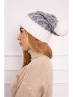 Milano fleecová čiapka K203 grey melange+ecru