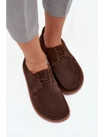 Półbuty Damskie Typu Barefoot Z Naturalnego Zamszu Zazoo 327 Czekoladowe