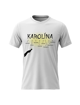Dámske bavlnené tričko s potlačou - FEATURES - KAROLINA - biele Dámske bavlnené tričko s potlačou - FEATURES - KAROLINA - biele