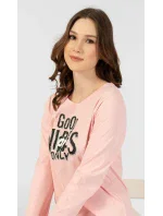 Dámska nočná košeľa s dlhým rukávom Good vibes