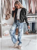 Dámska krátka oversized bomber bunda MOTORES black FashionStreet TY4799