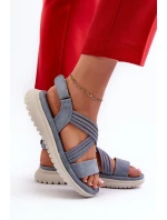 Ľahké dámske pohodlné sandále na suchý zips Blue Ceclea Ľahké dámske pohodlné sandále na suchý zips Blue Ceclea