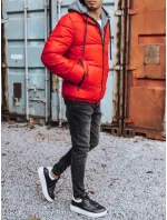 Pánska prešívaná zimná bunda červená FashionStreet TX3828 Pánska prešívaná zimná bunda červená FashionStreet TX3828