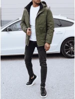 Pánska zimná bunda s kapucňou zelená FashionStreet TX4909