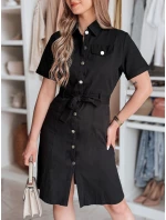 LOVE ME MIDI midi košeľové šaty čierne FashionStreet EY2596