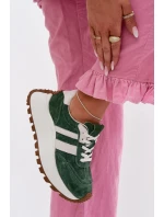 Sně sneakersy z nubuku na masivní platformě D&A GR61-5986 Zelené