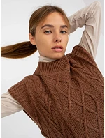 Dámska vesta D90027W90785B2 hnedá - FPrice