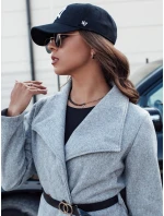 Dámsky jesenný dlhý kabát CELESTIA svetlo šedý FashionStreet NY0684