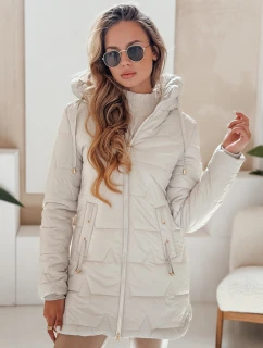 Dámska prešívaná zimná bunda s kapucňou svetlo šedá FashionStreet TY5092